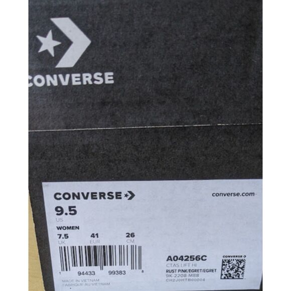 Converse CTAS Lift Platform Sherpa Lined Rust Pink Leather Hi Tops Size 9.5 NIB - Picture 12 of 12